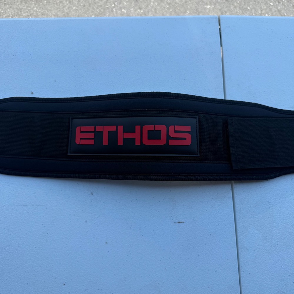 Ethos Weightlifting Belt XL Black Red Nylon Steel Buckle ETHA522XL 38-43 Inch